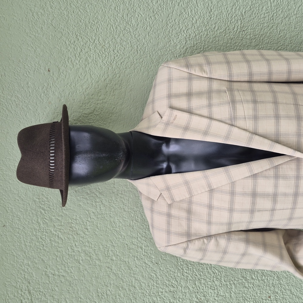 Haggar Men's Classic Plaid Viscose Blend (2) Button Blazer